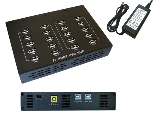 Kalea-Informatique Stazione Di Ricarica E Ciabatta Usb A 20 Porte Con Alimentazione Da 90 W, Utilizzabile Anche Come Hub Usb 2.0. 4 File Di 5 Porte