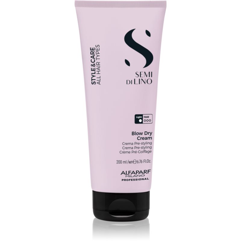 Alfaparf Milano Semi Di Lino Style&Care Blow Dry Cream Crema Protettiva Per Un'Asciugatura Rapida Per Tutti I Tipi Di Capelli 200 Ml