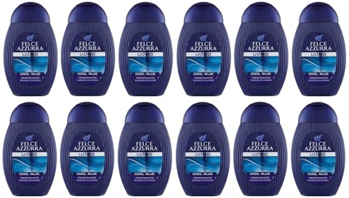 12X Felce Azzurra Doccia Shampoo Uomo Cool Blue Tonificante Shower Shampoo 250Ml