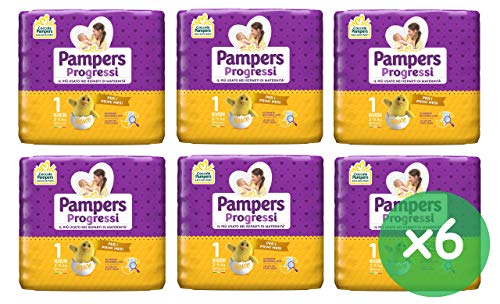 168 Pannolini Neonato Misura 1 Pampers Progressi Pannolino Taglia Newborn Bimbi