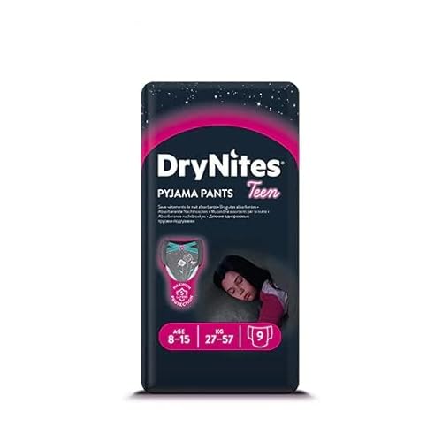 Huggies Drynites - Mutande Da Ragazza Ad Alta Assorbenza, 8-15 Anni, Confezione Da 9