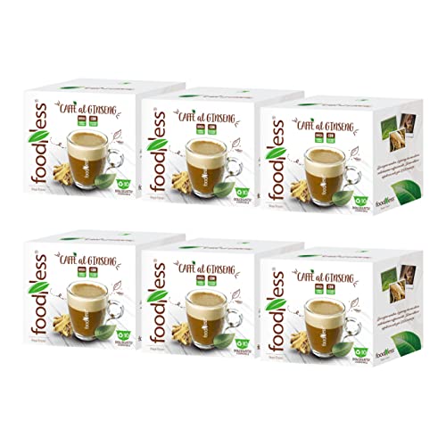 Foodness - 1 Box Da 10 Capsule Di Ginseng Con Zucchero Di Canna, Capsule Compatibili Con Sistema Dolce Gusto E Nespresso, Preparato Solubile Per Bevan