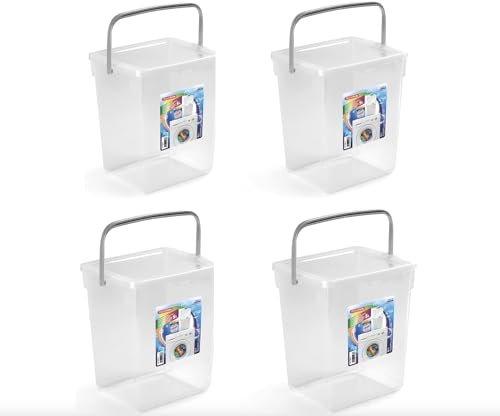 Plasticforte Contenitore 5 Litri Con Coperchiò Per Detergente Detersivi Polvere Per Lavatrice Capsule Pastiglie Per Lavastoviglie Porta Molette Storag