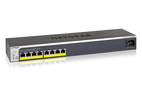 Netgear Gs408Epp Switch Gigabit Smart Managed Plus A 8 Porte, Con 8 Poe+ A 124 W, Sistema Di Facile Montaggio Ovunque E Su Rack