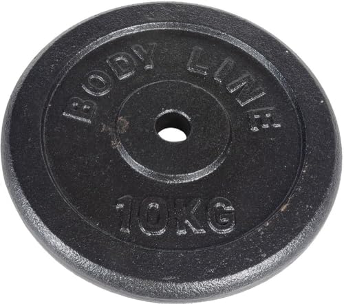 Disco In Ghisa 10 Kg Per Allenamento Con Bilanciere, Manubrio E Sollevamento Pesi - Diametro 25 Mm - Per Palestra, Fitness, Allenamento A Casa