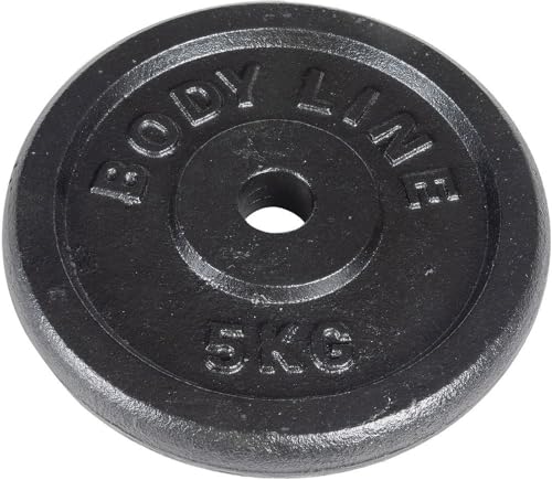 Disco In Ghisa 5 Kg Per Allenamento Con Bilanciere, Manubrio E Sollevamento Pesi - Diametro 25 Mm - Per Palestra, Fitness, Allenamento A Casa