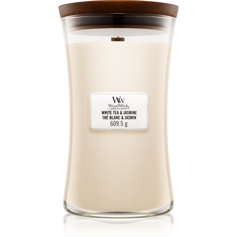 Woodwick White Tea & Jasmine Candela Profumata Con Stoppino In Legno 609.5 G
