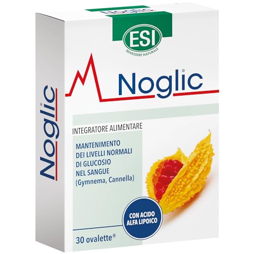 Esi - Noglic, Integratore Alimentare Con Gymnema Silvestre E Cromo, Mantiene I Livelli Di Glucosio Nel Sangue, Clinicamente Testato, Senza Glutine E V