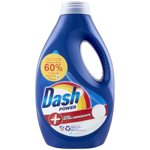 Dash Detersivo Lavatrice Liquido Power Igienizzante 18 Lavaggi, 900Ml