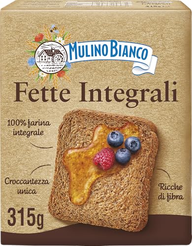 Mulino Bianco Fette Biscottate Integrali, Spesse, Croccanti E Friabili, Senza Olio Di Palma, Colazione Ricca Di Fibre E Gusto, 315 G