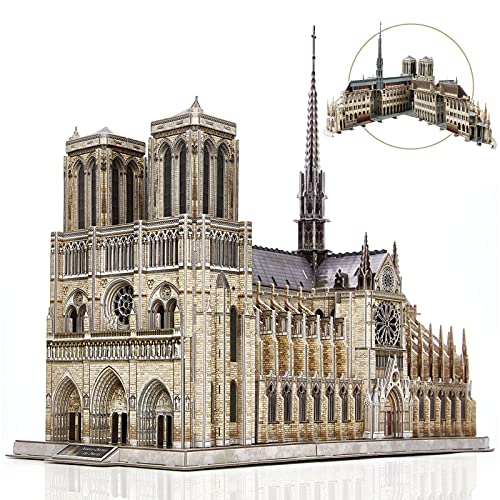 Cubicfun Puzzle 3D Notre Dame De Paris Grande Architettura Modelli Per Costruire Souvenir Regalo Per Adulti, 293 Pezzi