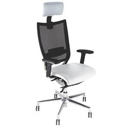 Sedia direzionale ergonomica Concept Unisit - pelle - bianco