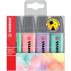 Evidenziatore Stabilo Boss Pastel - assortiti - 70/4-2 - conf.4