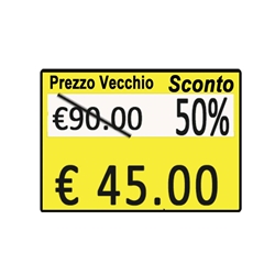 Rotoli 600 etichette Printex-prezzo/sconto-26x19mm-giallo-remo-conf.10