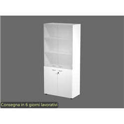 Armadio alto con 2 ante basse 2 ante medie 90x45 8x200 bianco