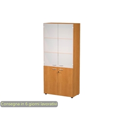 Armadio alto con 2 ante basse 2 ante medie 90x45 8x200 noce