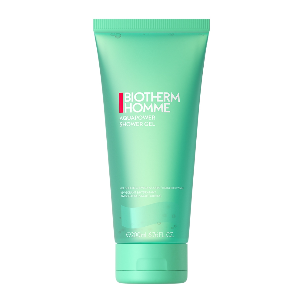 Homme Aquapower Gel Doccia Doccia Rinfrescante Rivitalizzante Capelli Corpo Gel 200 ml Biotherm