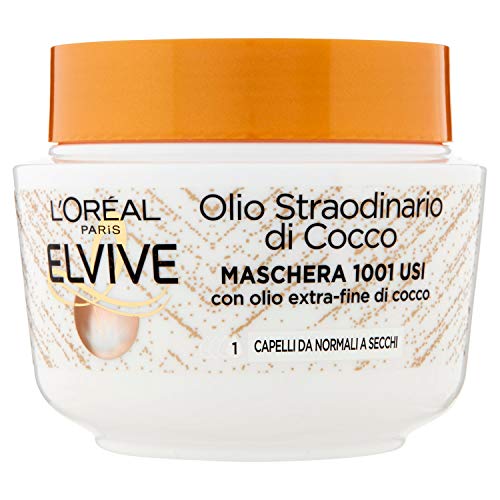 L'Oréal Paris Maschera Nutriente Elvive Olio Straordinario Olio Fine Di Cocco Per Capelli Da Normali A Secchi - 300 Ml, 1 Pezzo