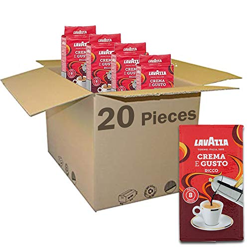 Lavazza 20 Crema E Gusto Ricco Italian Ground Coffe Espresso 250 G