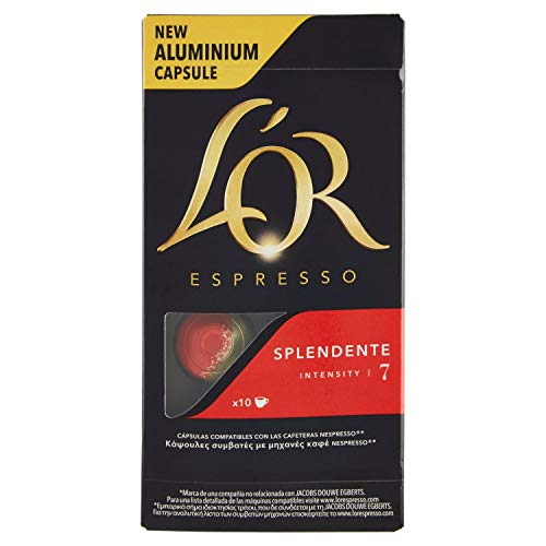 L'Or - Capsule Caffè Espresso Splendente - Compatibili Con Macchine Nespresso - 10 Capsule In Alluminio - Intensità 7