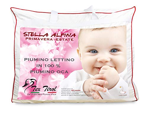 Piumino Tex Tirol © Stella Alpina Da Lettino Estivo 100% Piumino Oca 100 Gsm Cm. 80 X 120 Leggero