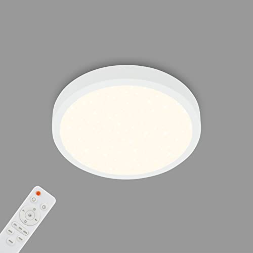 Briloner - Plafoniera Dimmerabile, Motivo A Cielo Stellato, Lampada Da Soffitto, Temperatura Colore, Regolabile, Telecomando, Colore Bianco, Diametro