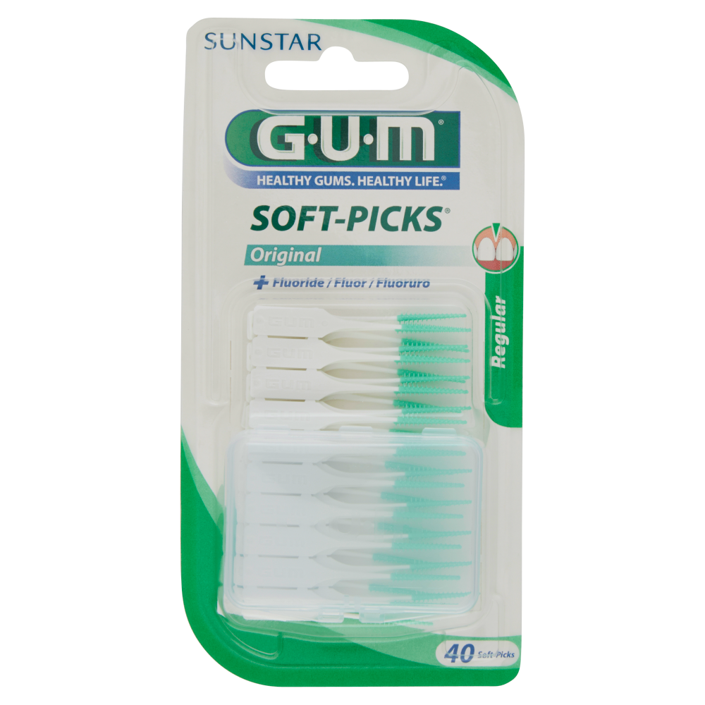 Gum Soft-Picks Original + Fluoruro Regular/Medium 40 Pezzi - -