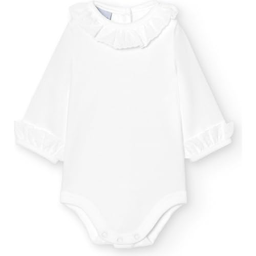Babidu Body Cuello Batista, Bianco, 6 Months Unisex-Bimbi