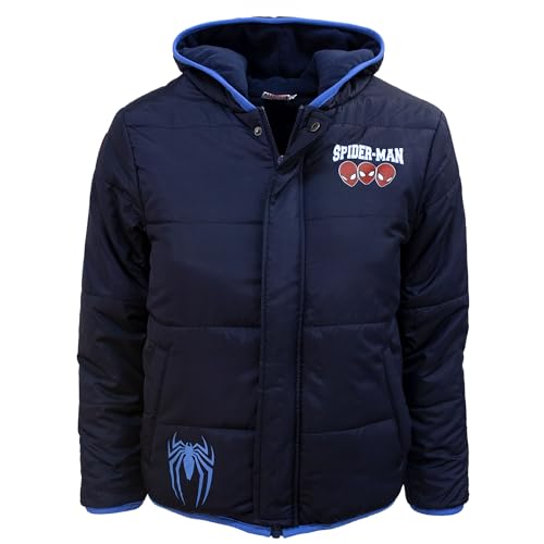 Marvel Spiderman Bambino Giacca Cappuccio (Blu Navy,8 Anni)
