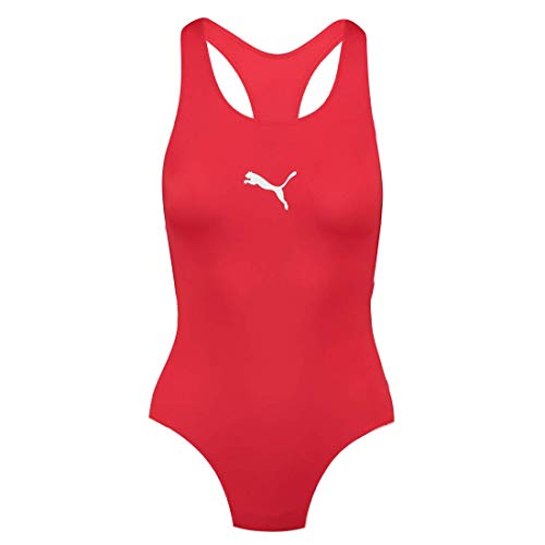 Puma Damen Racerback Badeanzug, Colore: Rosso, S Donna