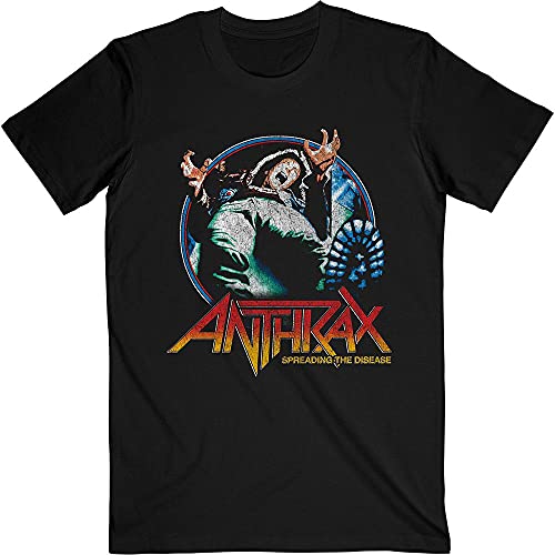 Rock Off Anthrax Unisex T-Shirt: Spreading Vignette (Small) - Large - Black - Unisex