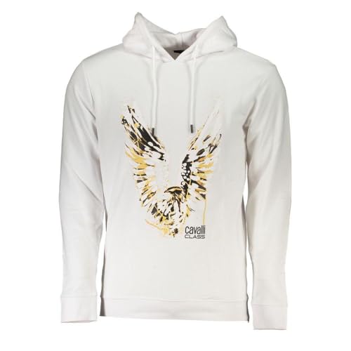 Cavalli Class White Cotton Sweater L