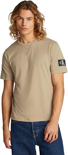 Ck Jeans Badge Regular Tee J30J323484 Maglietta S/S, Brown (Tree House), Xl Uomo