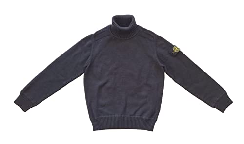 Stone Island Maglione Dolcevita A Coste Da Bambino 7516504A2.V0029 Nero 12 Anni