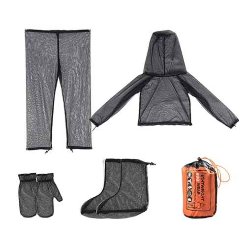 Dongker Tuta Anti-Zanzare Per Pesca, 4 Pezzi Ultra-Fine Di Tuta Anti Mosquito Net Repellente Abbigliamento Traspirante, Per Pesca Escursionismo Campeg