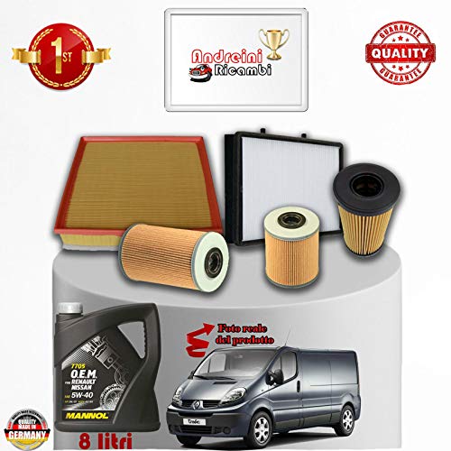 Tagliando Filtri + Olio Trafic Ii 2.0 Dci 84Kw 114Cv Dal 2006 ->