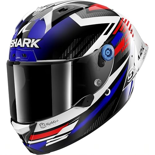 Shark, Casco Moto Integrale Aeron Gp Fim Firstlap Carbon Blue Red Dbr, L