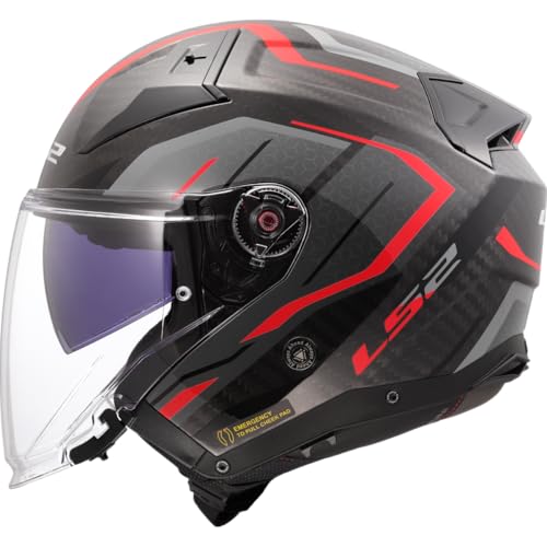 Ls2, Casco Moto Jet Infinity Ii Carbon Urus Gloss Red, Xl