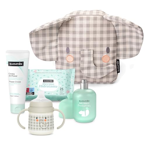 Suavinex, Zaino Asilo Per Bambini, Cesto Regalo Per Bambini, Con Baby Cologne Memories 100 Ml + Crema Pannolino 75 Ml + Confezione Da 25 Salviettine D