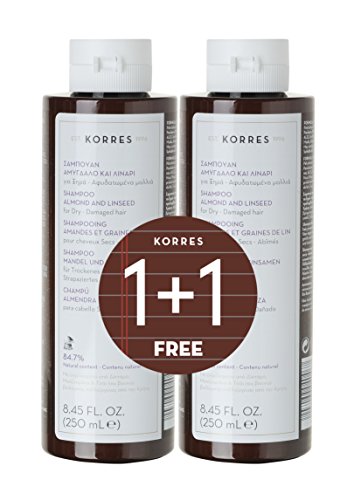 Korres 1 + 1 Set Almond E Linseed Shampoo, 500 Ml