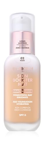 Deborah Milano - Skin Booster Mat Fondotinta In Siero Spf 15, N.2 Nude, Energizzante E Illuminante, Con Vitamina C, Effetto Naturale, Uniforma L'Incar