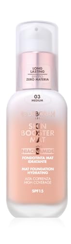 Deborah Milano - Skin Booster Mat Fondotinta In Siero Spf 15, N.3 Medium, Energizzante E Illuminante, Con Vitamina C, Effetto Naturale, Uniforma L'Inc