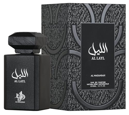 Al Wataniah Al Layl - Profumo Di Lusso Unisex Eau De Parfum 100 Ml, Fragranza Notturna E Sofisticata, Aroma Duraturo Per Uomini E Donne, Ideale Per Oc