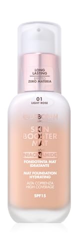 Deborah Milano - Skin Booster Mat Fondotinta In Siero Spf 15, N.1 Light Rose, Energizzante E Illuminante, Con Vitamina C, Effetto Naturale, Uniforma L
