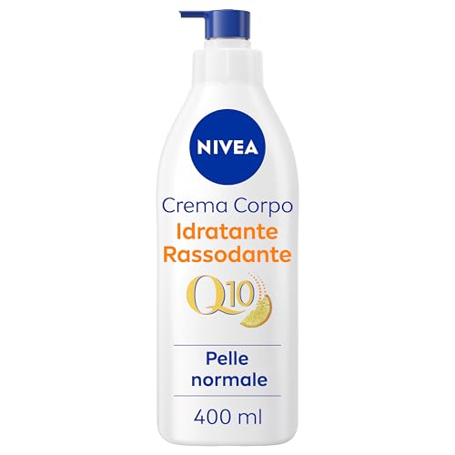 Nivea Q10 Crema Corpo Idratante Rassodante 400 Ml, Crema Rassodante Corpo Con Coenzima Q10 Puro E Vitamina C, Crema Idratante Corpo 48H Per Pelli Norm
