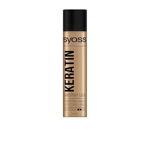 Syoss - Lacca Keratin, 300 Ml, 48 Ore Di Fissaggio Extra Forte, Rinforza I Capelli E Apporta Flessibilità, Non Appiccicoso, Capelli Appena Usciti Dal