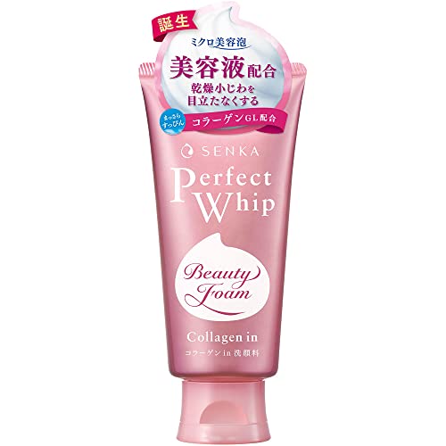 Senka Perfect Whip Collagen In 120G, Schiuma Detergente Idratante Per Il Viso, Arricchita Con Collagene E Acido Ialuronico, Made In Japan