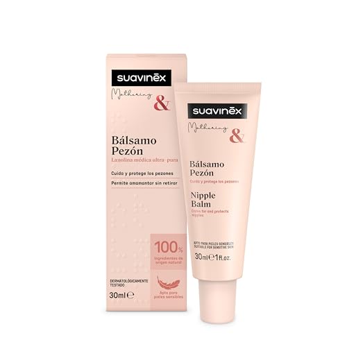 Suavinex, Crema Capezzolo, Balsamo Allattamento, Lanolina Ultra Pura, Permette Allattamento Non Lavato, Idrata, Previene Secchezza E Crepe, Adatta Pel