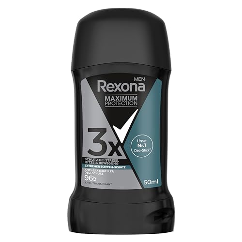 Rexona Men Maximum Protection Deo-Stick Antibatterico Deo-Protection Antitraspirante Con 96 Ore Di Protezione Contro Sudore E Odore Corporeo 50 Ml