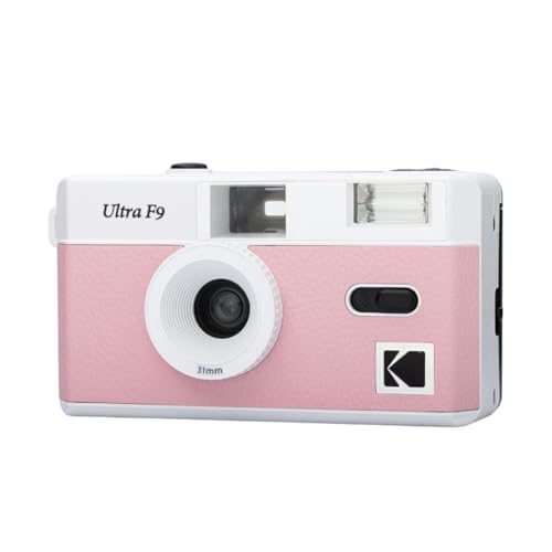 Kodak Ultra F9 - Fotocamera In Argento Riutilizzabile Da 35 Mm, Obiettivo Fisso Da 31 Mm F/9, Flash Incorporato, Ricarica Semplice, Riavvolgimento Man